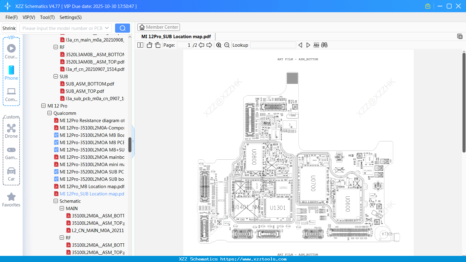 Xiaomi MI 12Pro_SUB Location Map